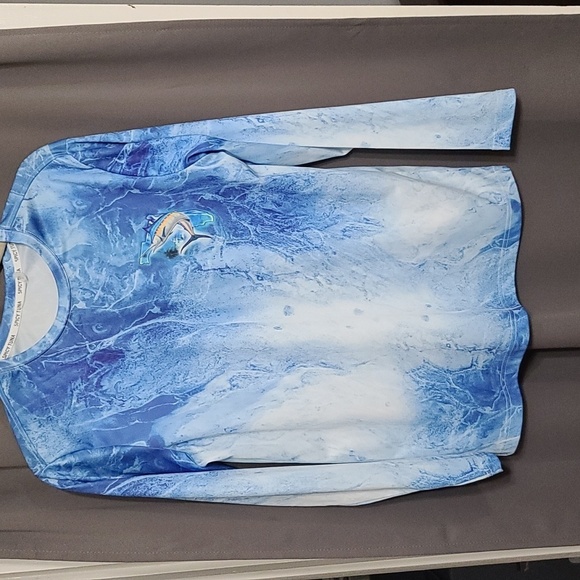 Spicy Tuna Unisex Shirt Longsleeve Blue Florida Marlin Fishing NO SZ  EUC *READ* - Picture 1 of 7